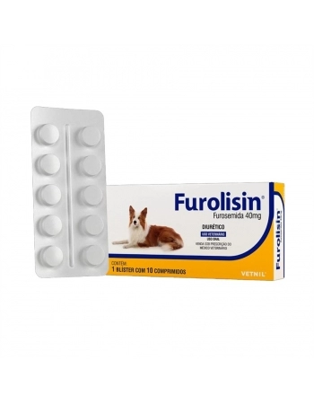 FUROLISIN 40MG DIURÉTICO PARA CÃES COM 10 COMPRIMIDOS - VETNIL