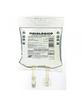 SOLUÇÃO FISIOLOGICA 0,9% 250ML - BOLSA PVC - JP FARMA
