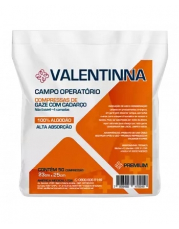 CAMPO OPERATORIO VALENTINA 8G 23CMX25CM C/50UN. RX