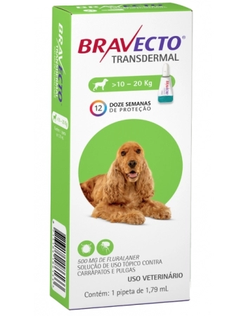 BRAVECTO TRANSDERMAL CAES 500MG (10-20KG)