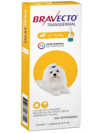 BRAVECTO TRANSDERMAL CAES 112,5MG (2-4,5KG)