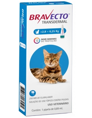 BRAVECTO TRANSDERMAL GATOS 250MG (2,8 - 6,25)