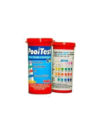 POOL TESTE - PH/CL/AT/DC - 4X1 - 25 TIRAS