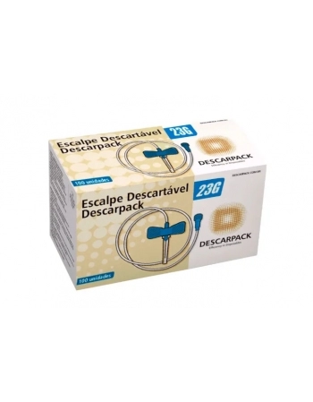 ESCALPE DESCARTÁVEL 23G AZUL