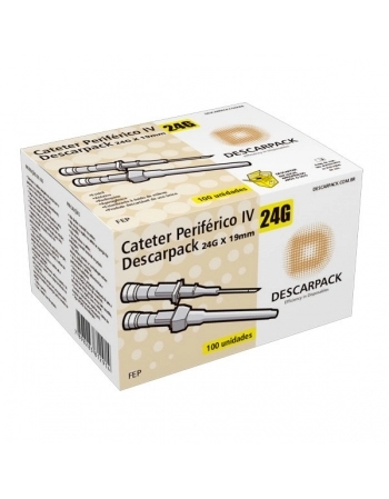 CATETER INTRAVENOSO S/ DISPOSITIVO 24G AMARELA DESCARPACK