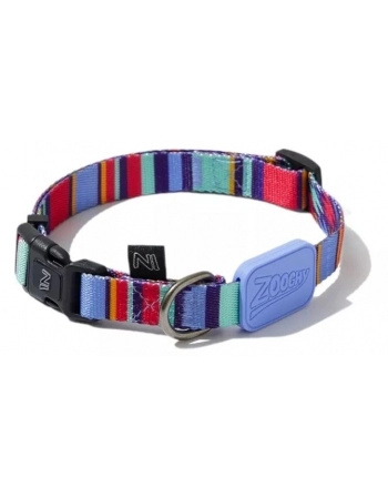 COLEIRA DOG RAIOS E LISTRAS - BORRACHA VIOLETA M