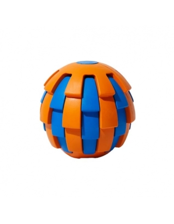 BRINQUEDO BOLA TWIST PORTA PETISCO LARANJA E AZUL