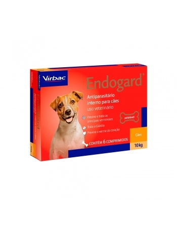 ENDOGARD - ANTIPARASITÁRIO PARA CÃES ATÉ 10 KG - COM 6 COMPRIMIDOS - VIRBAC
