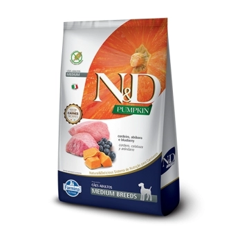 ND PUMPKIN CANINA ADULTO MEDIUM CORDEIRO 10,1KG