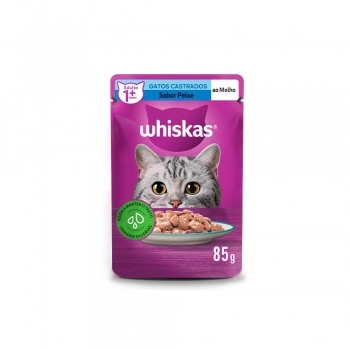 WHISKAS SACHE CASTRADOS PEIXE 85G