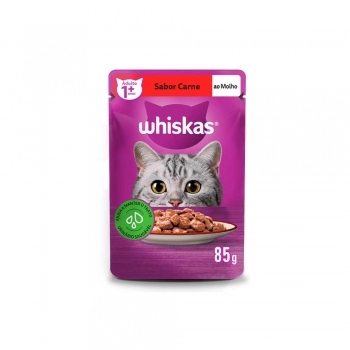 WHISKAS SACHE ADULTO CARNE AO MOLHO 85G