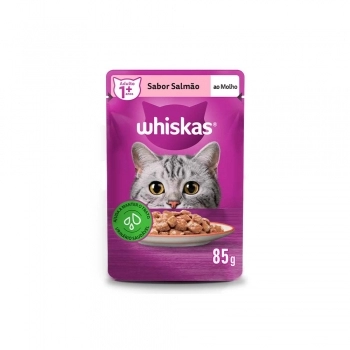 WHISKAS SACHE ADULTO SALMAO AO MOLHO 85G