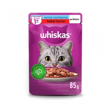 WHISKAS SACHE CASTRADOS CARNE 85G