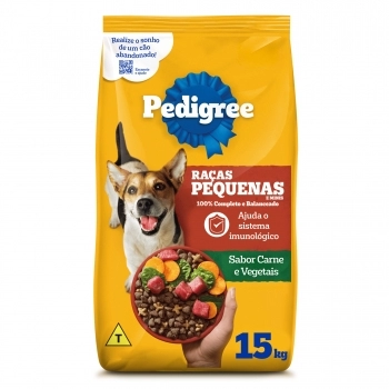 PEDIGREE DRY ADULTO RAÇAS PEQUENAS CARNE E VEGETAIS 15KG
