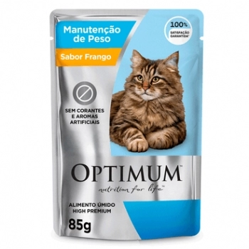 OPTIMUM CAT SACHE ADULTO MANUTENÇAO DE PESO FRANGO 85G