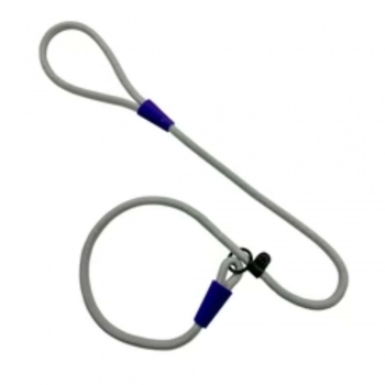 GUIA ADESTRADORA DE CORDA PRATA BORRACHA ROXA