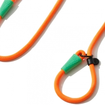 GUIA ADESTRADORA DE CORDA LARANJA - BORRACHA VERDE
