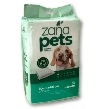 TAPETE HIGIENICO ZANAPETS 80CM X 60CM - COM 30 UNIDADES