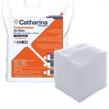 COMPRESSA DE GAZE CATHARINA 10CM X 10CM 11 FIOS COM 500 - AMED