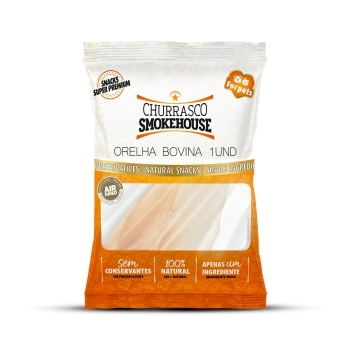 PETISCO NATURAL CHURRASCO SMOKEHOUSE - ORELHA BOVINA NATURAL 1UN