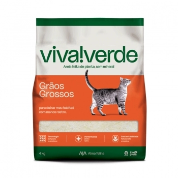 AREIA HIGIÊNICA VIVA VERDE GRÃOS GROSSOS 4KG