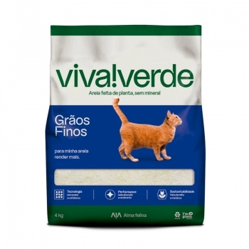 AREIA HIGIÊNICA VIVA VERDE GRÃOS FINOS 4KG