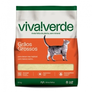 AREIA HIGIÊNICA VIVA VERDE GRÃOS GROSSOS 10KG