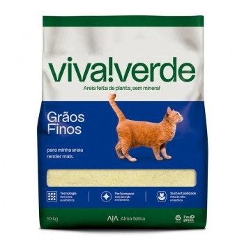 AREIA HIGIÊNICA VIVA VERDE GRÃOS FINOS 10KG