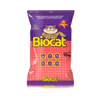 AREIA HIGIÊNICA - BIOCAT GRÃO FINO FLORAL 10 KG