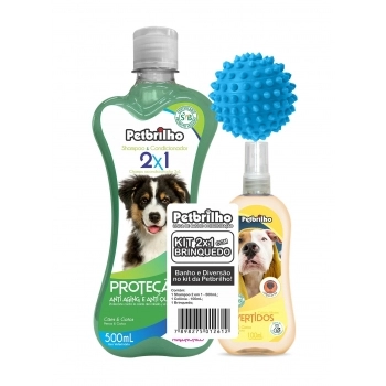 KIT SHAMPOO + COLÔNIA + BRINQUEDO - PETBRILHO