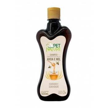 PET NATURE SHAMPOO COM EXTRATO NATURAL DE AVEIA E MEL 500ML - PETBRILHO