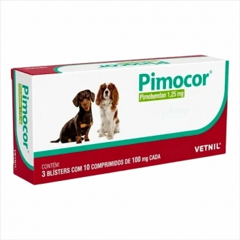PIMOBENDAN - PIMOCOR 1,25MG COM 30 COMPRIMIDOS - VETNIL