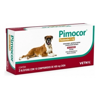 PIMOBENDAN - PIMOCOR 5MG COM 30 COMPRIMIDOS - VETNIL