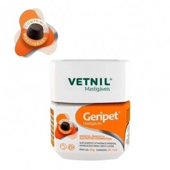 SUPLEMENTO GERIPET 30 COMPRIMIDOS MASTIGAVEIS - VETNIL