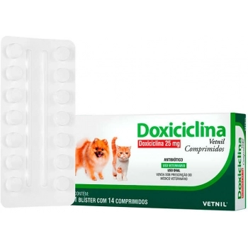 DOXICICLINA 25MG COM 14 COMPRIMIDOS - VETNIL