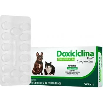DOXICICLINA 50MG COM 14 COMPRIMIDOS - VETNIL