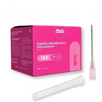 AGULHA DESCARTÁVEL 40 X 1,20MM - ROSA / MEDIX