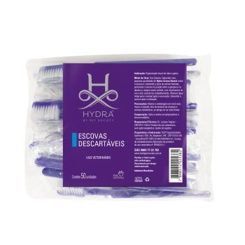 HYDRA PACOTES DE ESCOVAS DESCARTÁVEIS COM 50 UNIDADES - PET SOCIETY