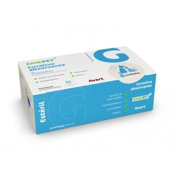 CURATIVO ABSORVENTE BANDPET G ESTERIL COM 8 UNIDADES - AVERT