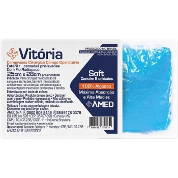 CAMPO OPERATÓRIO VITÓRIA SOFT 17G - 25CM X 28CM - C/5UND