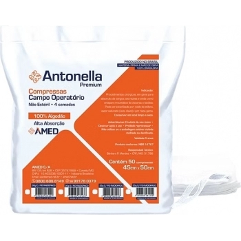 CAMPO OPERATORIO ANTONELLA 8G 23CMX25CM C/50 (NÃO ESTERIL) LINHA PREMIUM