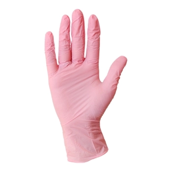 LUVA NITRILICA SEM PO ROSA - TAMANHO G - COM 100UN - SOFT AID
