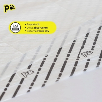 TAPETE HIGIENICO PETFIT CARVÃO DE BAMBU 80CM X 60CM - COM 30 UNIDADES