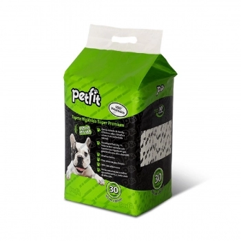 TAPETE HIGIENICO PETFIT CARVÃO DE BAMBU 80CM X 60CM - COM 30 UNIDADES