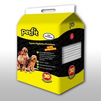 TAPETE HIGIENICO PETFIT 90CM X 60CM - 6 CAMADAS - COM 30 UNIDADES