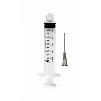 SERINGA DESCARTÁVEL 5ML COM AGULHA 0,7 X 25 LUER LOCK - SR
