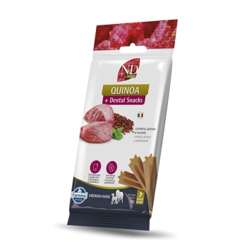 ND QUINOA DENTAL SNACK CÃES ADULTOS MEDIUM & MAXI HÁLITO FRESCO 100GR - FARMINA