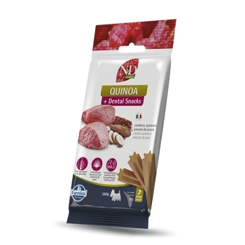 ND QUINOA DENTAL SNACK CÃES ADULTOS MINI CORDEIRO, QUINOA E YUCCA 60GR - FARMINA