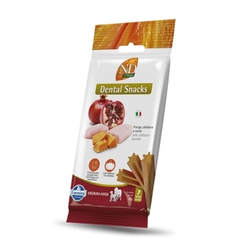 ND PUMPKIN DENTAL SNACK CÃES ADULTOS MEDIUM & MAXI FRANGO 100GR - FARMINA