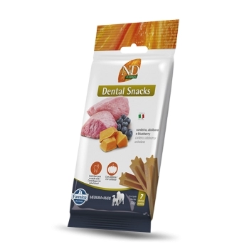 ND PUMPKIN DENTAL SNACK CÃES ADULTOS MEDIUM & MAXI CORDEIRO 100GR - FARMINA